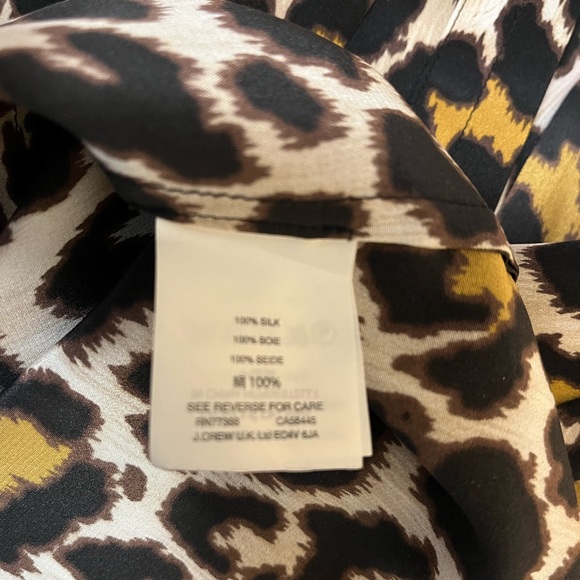 J Crew Silk Leopard Print Top - Picture 7 of 7
